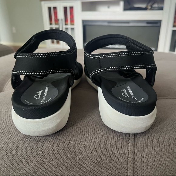 Clarks Cloudsteppers Sandal Glide Hi Shore Denim Black Size 6 M EUC - Picture 6 of 10